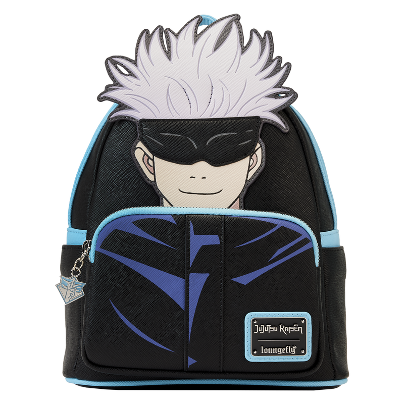 Black and blue mini backpack featuring Satoru Gojo from JUJUTSU KAISEN